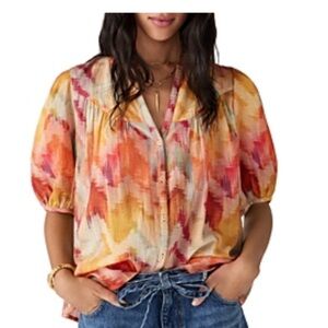 Ba&sh shirt: Alabama ocre. Loose fitting, button down cotton shirt.